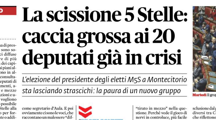 Scissione M5S: i venti deputati in crisi article-post