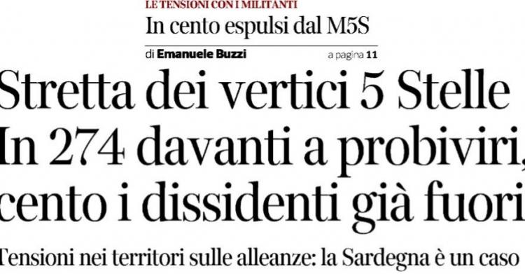 cento espulsi dal m5s