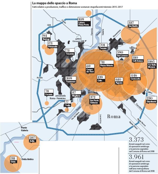 droga roma piazze spaccio capitale