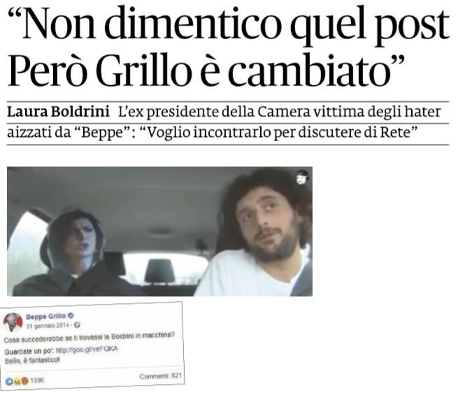 Laura Boldrini e Beppe Grillo che è cambiato article-post