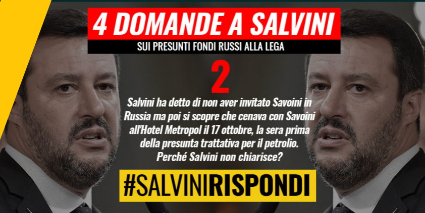 Ma il M5S che chiede a Salvini di parlare di Savoini è lo stesso che ha bocciato la commissione d’inchiesta sul Russiagate? article-post