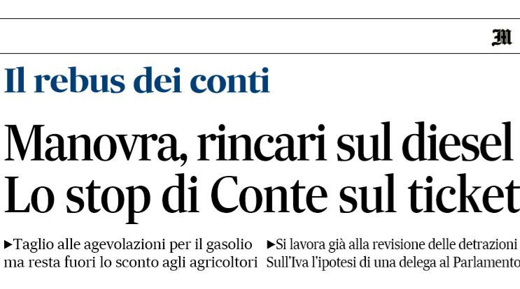 I rincari sul diesel nella manovra article-post