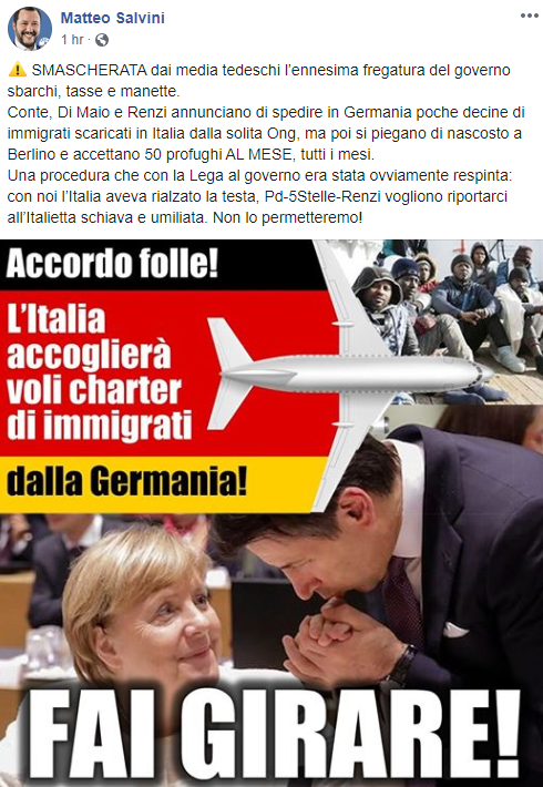 Le Balle Di Salvini Sulla Germania Che Ci Rimanda Indietro I Migranti