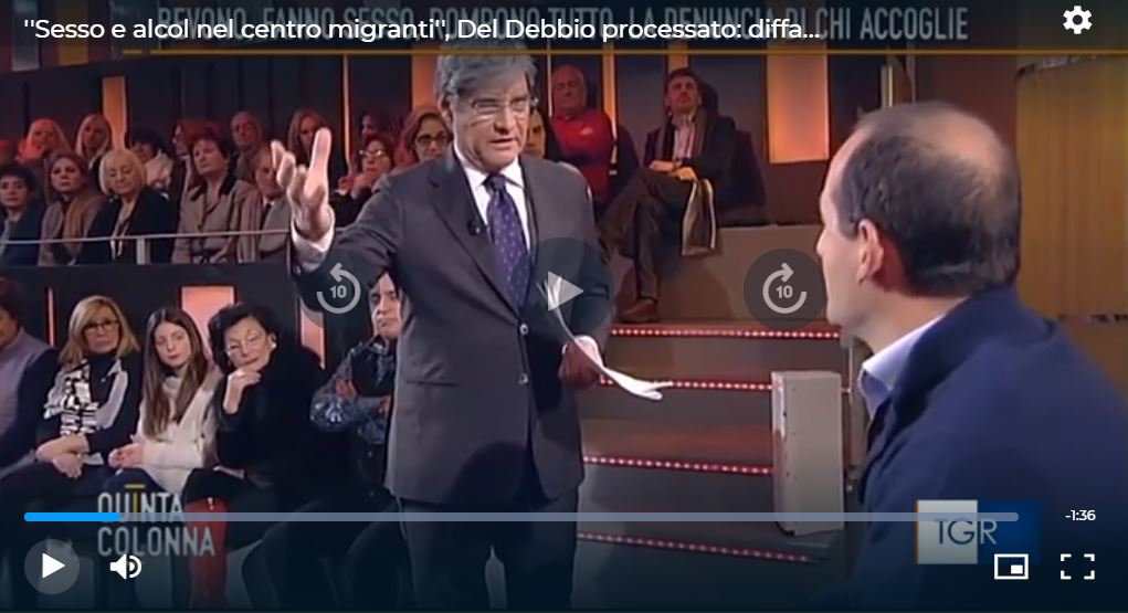 Sesso e alcool nel centro migranti: Del Debbio a processo per diffamazione article-post