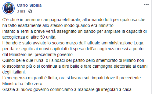 sibilia salvini migranti umbria terni - 1