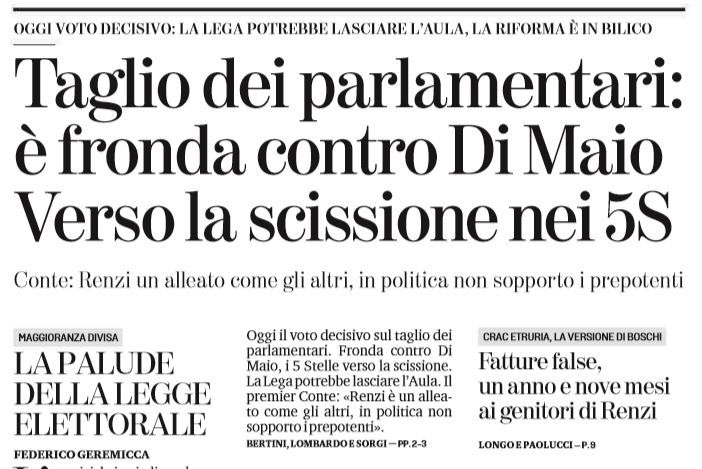 I deputati M5S che vogliono votare no al taglio dei parlamentari article-post