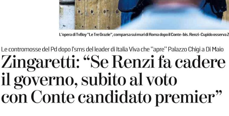 Zingaretti: se Renzi fa cadere il governo al voto con Conte candidato premier article-post