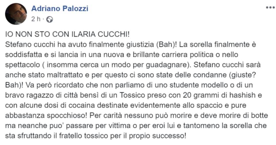 Il consigliere regionale che attacca Stefano e Ilaria Cucchi (e poi cancella tutto) article-post