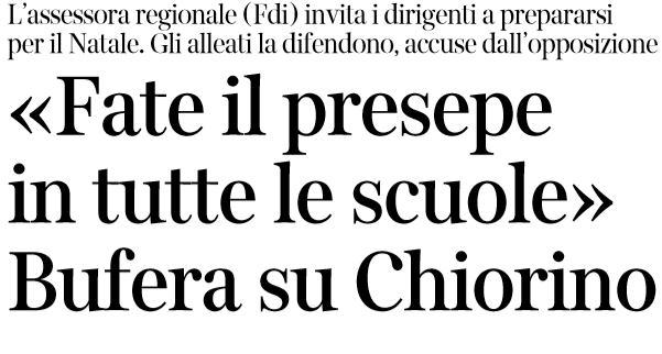 Elena Chiorino e il presepe obbligatorio in tutte le scuole article-post