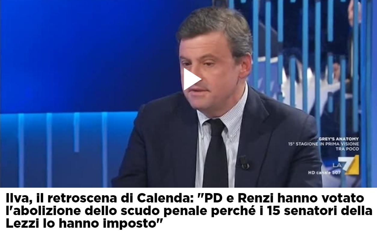 carlo calenda ilva m5s pd renzi barbara lezzi