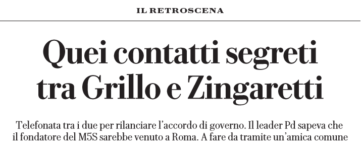 I contatti segreti tra Grillo e Zingaretti article-post