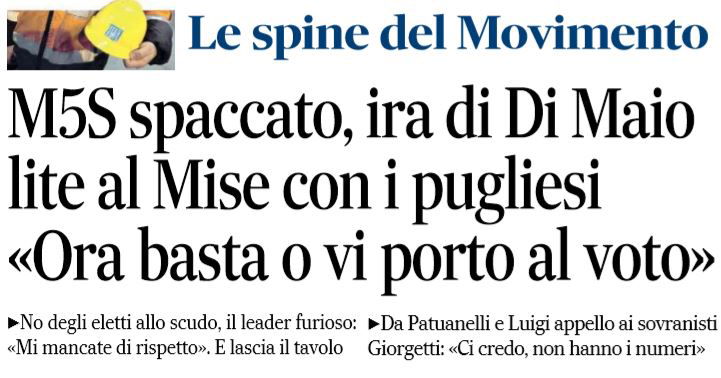 Le sedie che volano nel M5S che vuole la testa di Di Maio article-post