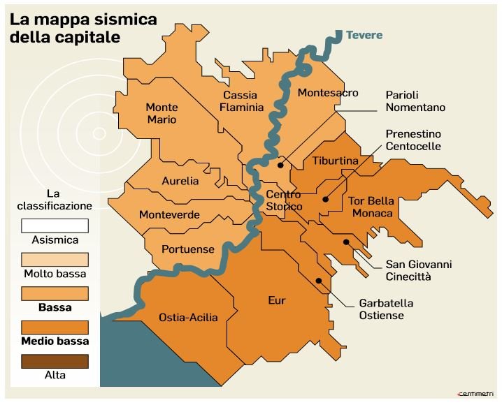 mappa sismica di roma