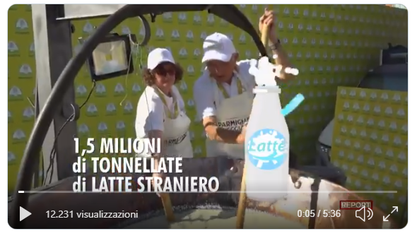 report latte straniero prodotti italiani