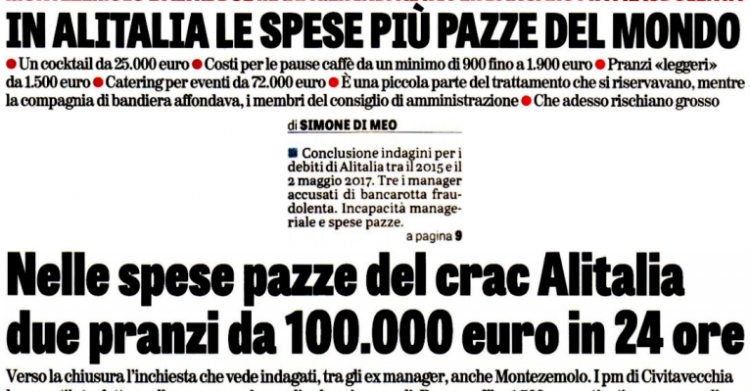 alitalia spese