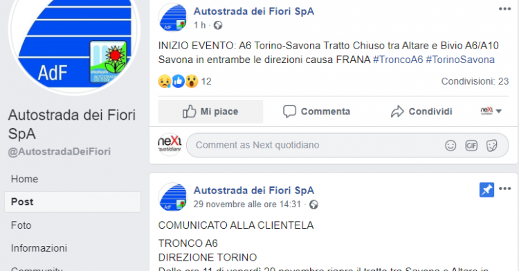 Torino-Savona autostrada dei fiori chiusa a6 torino savona