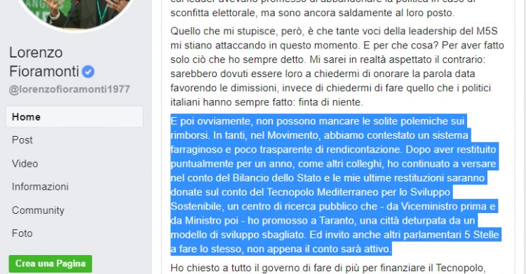 fioramonti restituzioni tecnopolo