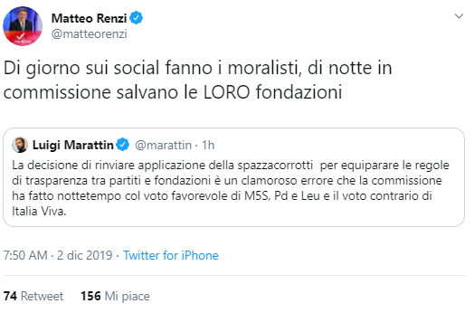 Matteo Renzi e l’emendamento sulle fondazioni sparito e poi riapparso article-post