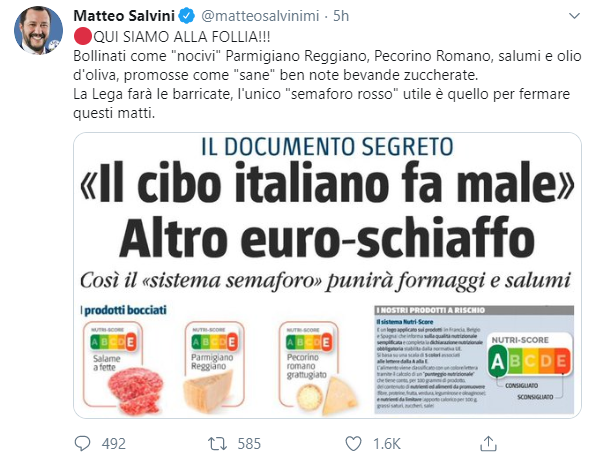 nutri score salvini - 2
