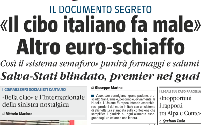 Nutri-Score: il Giornale e il cibo italiano che fa male article-post