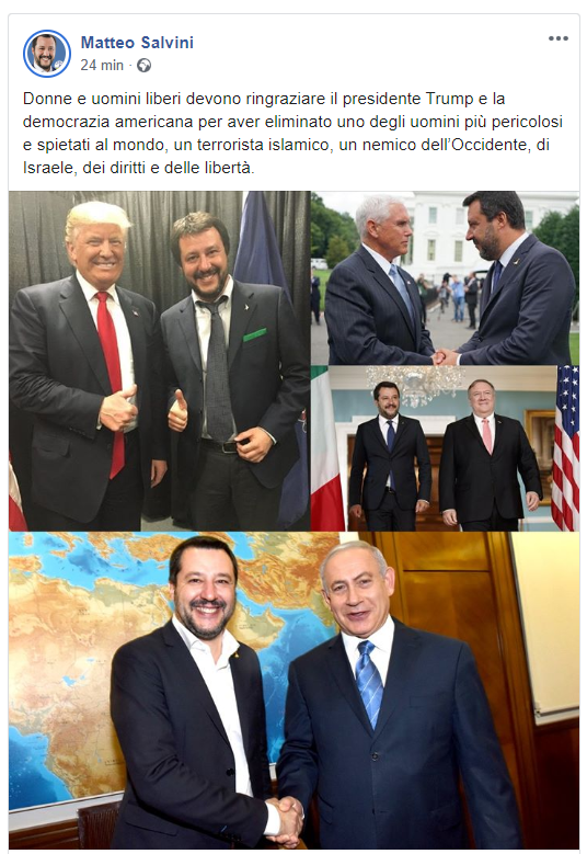 MATTEO SALVINI TRUMP SOLEIMANI