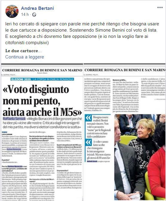 andrea bertani m5s voto disgiunto