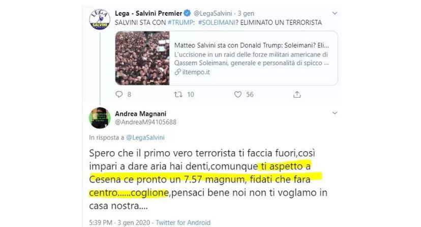 Andrea Magnani: la storia della minaccia a Salvini con una pistola che non esiste article-post