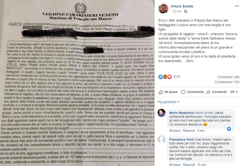 L’aggressione fascista ad Arturo Scotto a Venezia article-post