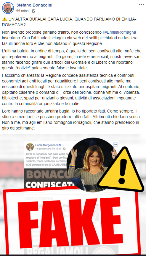 borgonzoni migranti fake bonaccini - 1