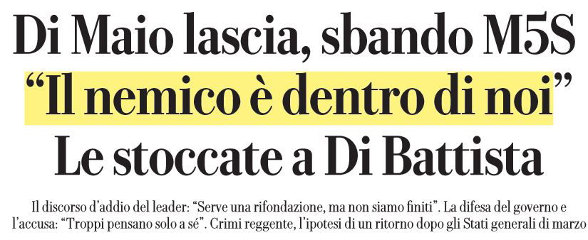 Ma chi sarà mai il “nemico interno” del M5S che ha fatto fuori Di Maio? article-post