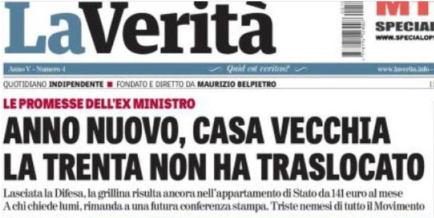 «Elisabetta Trenta è ancora nella casa del ministero della Difesa» article-post