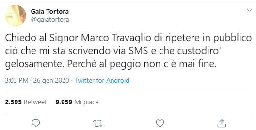 Cosa ha scritto Marco Travaglio via sms a Gaia Tortora article-post