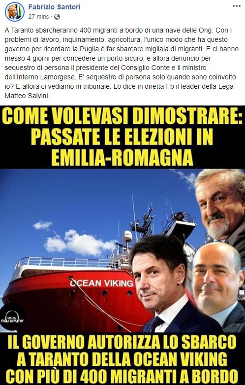 ocean viking conte salvini lamorgese denuncia -3