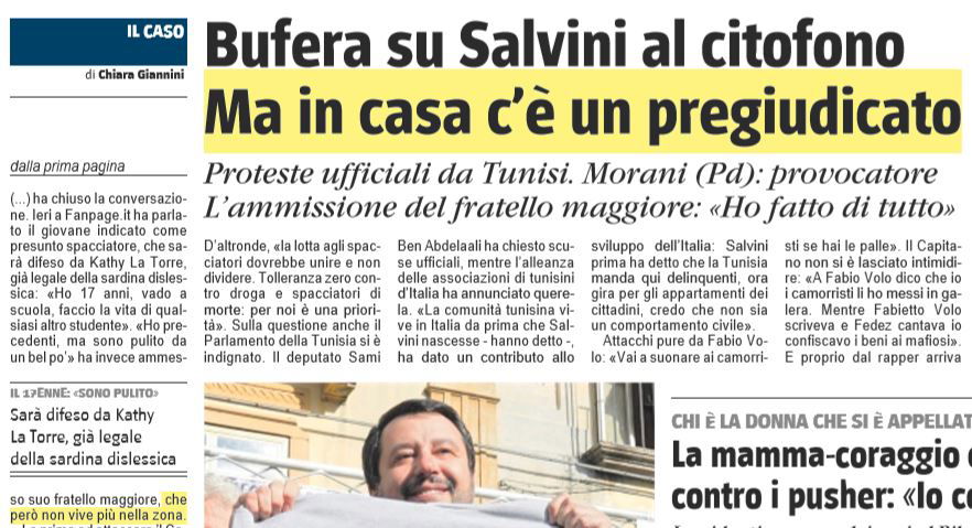 pregiudicato giornale