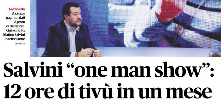 salvini 12 ore tv mese