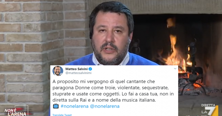 salvini troie sanremo giletti junior cally - 4