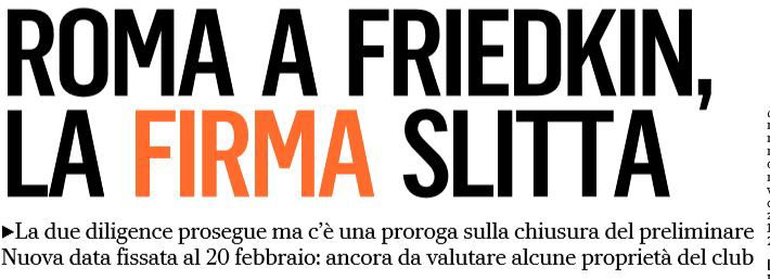 AS Roma a Friedkin, vendita fissata al 20 febbraio article-post