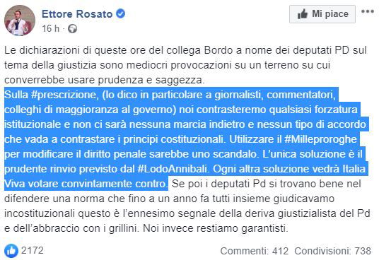 balletto renzi renziani prescrizione
