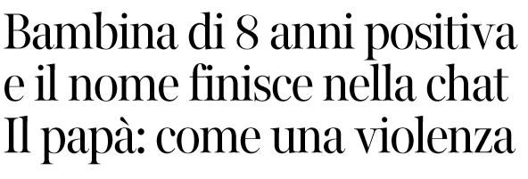 Il nome della bambina positiva al Coronavirus finisce nelle chat article-post