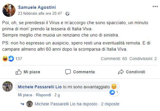 coronavirus agostini renziano uno di sinistra