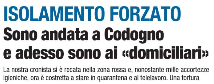 La cronista di Libero che è andata a Codogno e adesso è ai domiciliari article-post