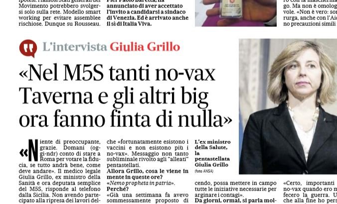 giulia grillo m5s no vax