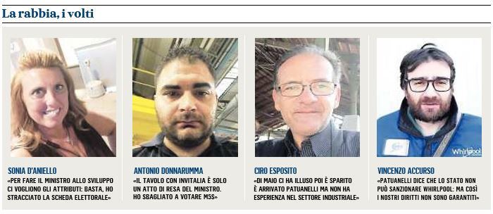 Gli operai Whirlpool contro il M5S: «I nostri voti? Mai più» article-post