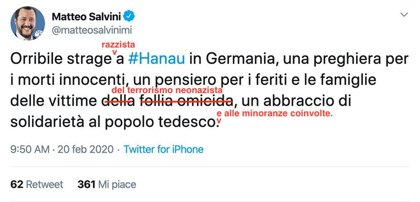 Il candido Salvini e quel pudore peloso sul terrorista di Hanau article-post