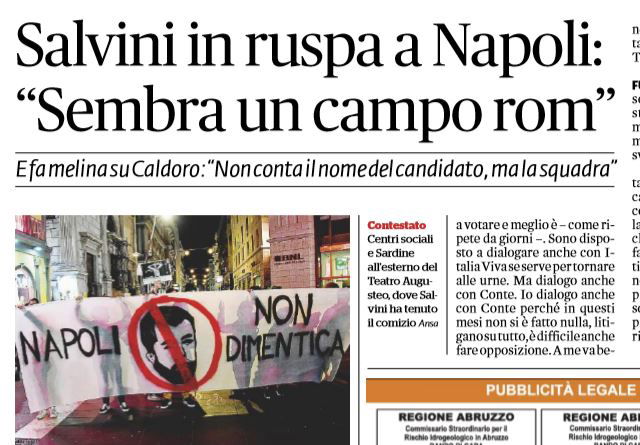 salvini napoli campo rom