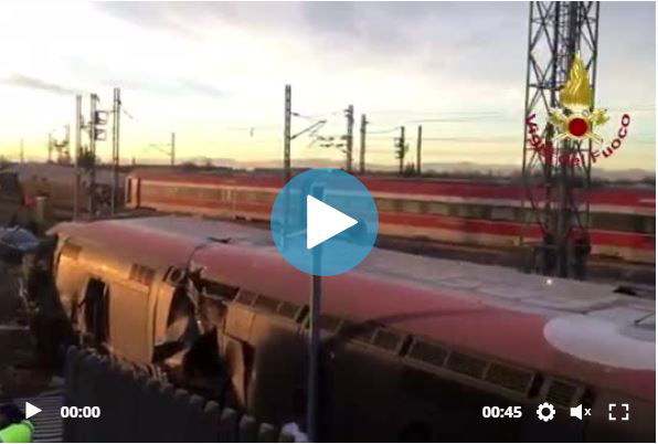Il video dei vigili del fuoco sull’incidente del Frecciarossa 9595 a Lodi preview