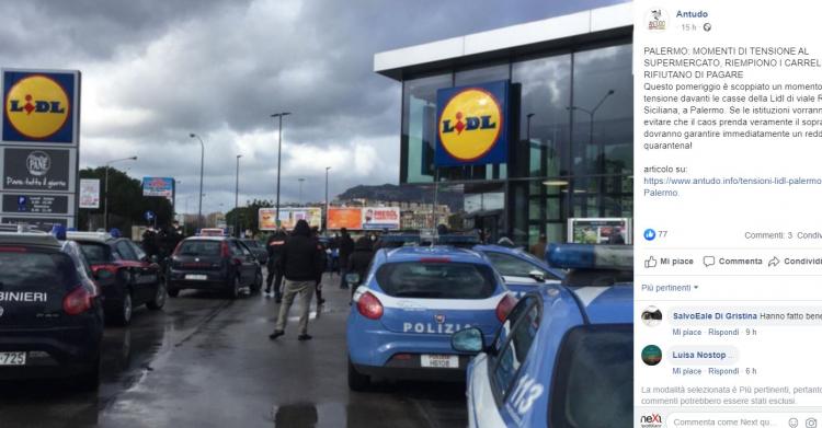 assalto supermercato lidl palermo