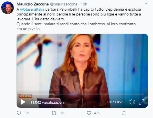 Barbara Palombelli e il Coronavirus al Nord perché lì si lavora di più article-post