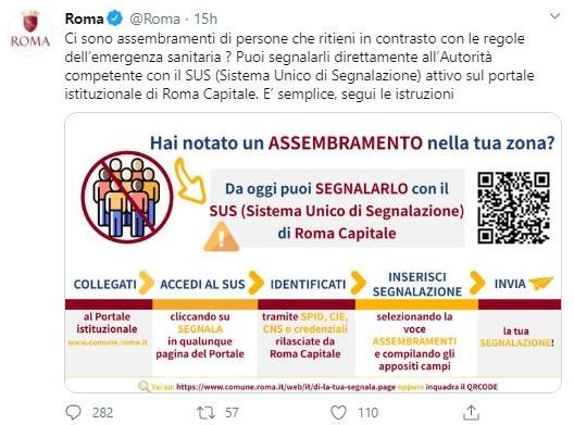 comune di roma delazione assembramenti