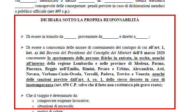 coronavirus dcpm zone rosse autocertificazione - 4